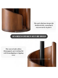 Modern Minimalist Wooden Countertop Paper Towel Holder for Large Rolls