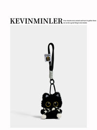 KEVINMINLER Cute Black Cat Plush Keychain Pendant Bag Charm Car Ornament Gift