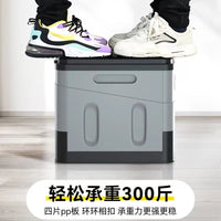 Foldable Car Trunk Organizer Storage Box with Lid, Plastic Home Clothes Storage Stool, Outdoor Camping Container