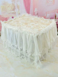 Sunny Day Microwave Oven Dust Cover with Lace Trim, Kitchen Appliance Protector