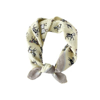 Women's Cotton Digital Print Scarf, Small Square Headscarf for Summer, Fashionable and Versatile