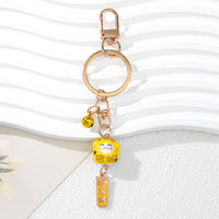Japanese Lucky Cat Keychain with Koi Fish Charm, Ceramic Maneki-Neko Car Keyring, Bag Ornament, Festival Gift