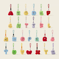Alphabet Letter Plush Keychain Bag Charm