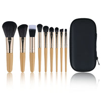 9-Piece Mini Travel Makeup Brush Set with Portable Case, Synthetic Bristles