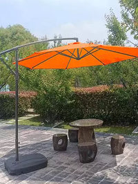 Outdoor Cantilever Patio Umbrella with Water Base, UV Protection Sunshade for Garden & Market