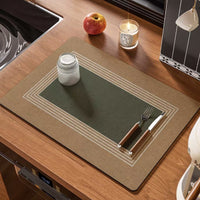 Diatomaceous Earth Kitchen Drain Mat - Non-Slip, Absorbent, Quick-Dry Countertop Mat