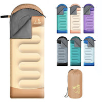 Outdoor Camping Envelope Sleeping Bag with Hood for All Seasons