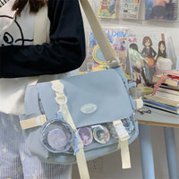Women's Japanese-Style Clear Messenger Bag, Large Capacity Crossbody Shoulder Bag for Students