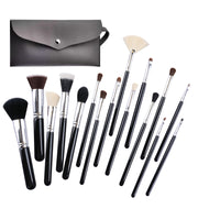 18-Piece Professional Makeup Brush Set with Soft Synthetic Bristles and Portable Bag