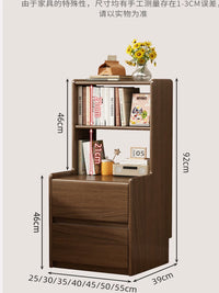Solid Wood Narrow Bedside Table with Drawers for Small Spaces