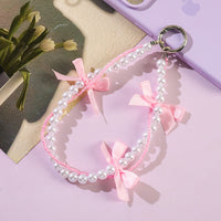 Pearl Bowknot Phone Charm Strap for Phone Case, Keys, and Bags