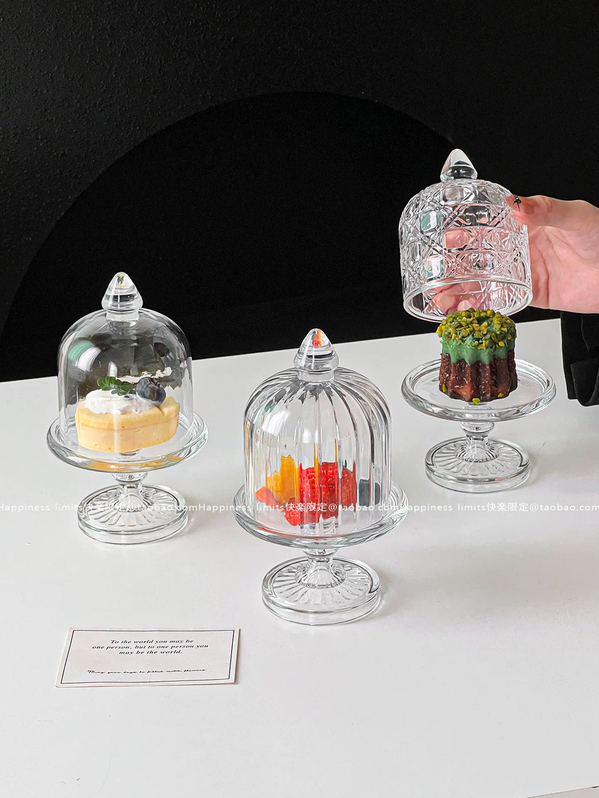 Glass Cake Stand with Dome Cover for Buffet, Dessert, and Breakfast Display
