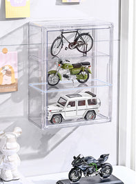 1:24 Scale Model Car Display Case Stackable Clear Toy Storage Box for Collectibles and Building Blocks