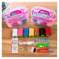 Portable Sewing Kit with 46-Piece Thread Set and Storage Box