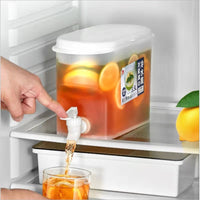3.5L Refrigerator Cold Water Pitcher with Faucet, Large Capacity Juice Dispenser for Summer Drinks