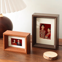 Mini Double-Sided Transparent Photo Frame for Desktop Display, Square, 3-4 Inch, Wedding Photo Frame