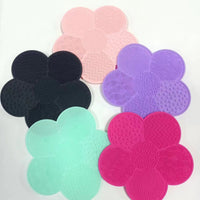 Silicone Makeup Brush Cleaning Mat with Suction Cup, Flower Design Scrubber Tool