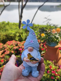 European Style Garden Gnome with Windmill Figurine for Indoor Outdoor Patio Decor