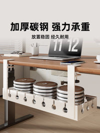 Under Desk Cable Management Tray, No-Drill Power Strip Holder for Wire Organization