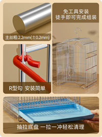Large Parrot Cage for Budgies, Cockatiels, Peonies, Mynah Birds - Luxury Villa Design for Home Use