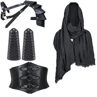 Medieval Renaissance Knight Hooded Cloak Cosplay Costume Set
