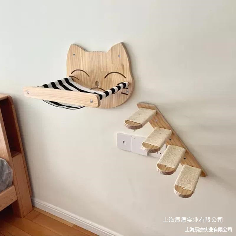 Wall-Mounted Cat Climbing Frame with Sisal Scratching Post and Space Capsule