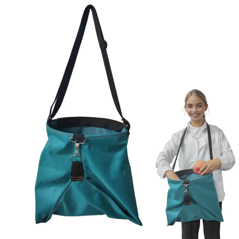 Outdoor Fruit Picking Apron Bag with Quick Release Storage, Waterproof Oxford Cloth