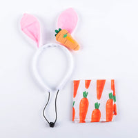 Pet Rabbit Ear Headband and Bandana Set for Parties and Decoration