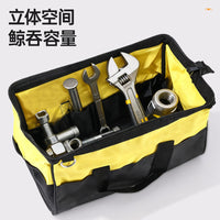 Heavy-Duty Canvas Electrician Tool Bag with Large Capacity, Portable Handheld for Repair and Woodworking