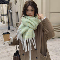 Wool Blend Knitted Scarf Shawl for Women, Thickened Warm Winter Wrap