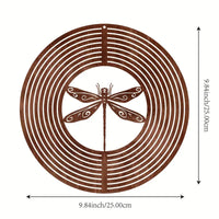 Rusty Metal Dragonfly Weathervane for Outdoor Garden Decor