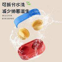 Elevated Ceramic Double Cat Bowl with Stand for Food and Water, Anti-Tip Pet Feeder for Neck Protection