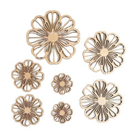 Laser Cut Floral Wood Slices for DIY Crafts and Photography Props