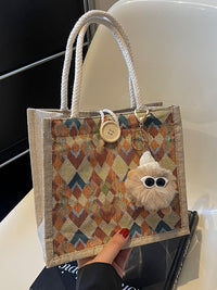 Waterproof Linen Tote Bag with High-End Feel, Autumn/Winter New Style Handbag, Small Crossbody Gift Bag