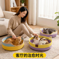 Hand-Woven Cotton Rope Pet Mat and Scratch Pad for Cats and Small Dogs, All-Season Comfort