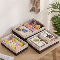 Handwoven Desktop Storage Basket for Home Living Room, Snacks, Keys, and Sundries