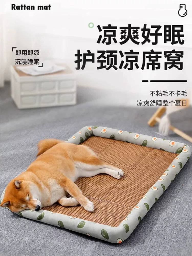 Pet Cooling Mat Bed for Small to Medium Dogs and Cats, Washable Summer Sleeping Pad for Teddy, Bichon, and Other Breeds