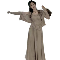 Women's Irregular Camisole Cardigan & Wide-Leg Pants 3-Piece Lounge Set