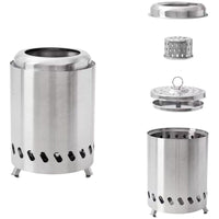 Portable Wood Burning Stove for Outdoor Camping and Indoor Heating, Smokeless Gasification Fire Pit
