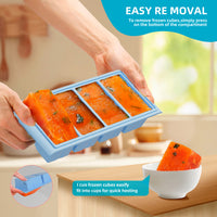 Silicone Ice Cube Tray Large Ice Cube Maker for Home Refrigerator with Lid Quick Freeze Mold