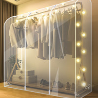 Garment Dust Cover for Clothes Rack, Transparent Moisture-proof Wardrobe Organizer for Home and Dormitory