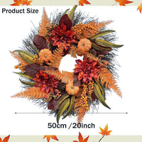 Thanksgiving Autumn Pumpkin Wreath for Front Door Wall Decor