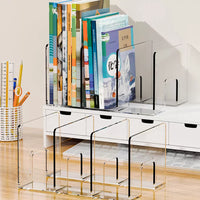 Acrylic Desktop Bookends and Organizer for Students and Office