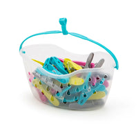 36-Pack Colorful Plastic Clothes Pegs with Basket for Drying Quilts and Mosquito Nets