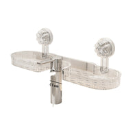 Suction Cup Bathroom Organizer for Faucet, Wall-Mounted No-Drill Storage Shelf for Vanity, Sink, Mirror