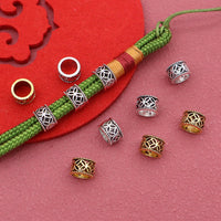 Chinese Style Hollow Coin Pattern Large Hole Beads for Braided Bracelets DIY Jewelry