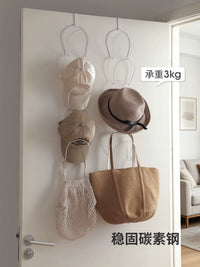 Shuangshan Wall-Mounted Iron Art Hat Rack with Hooks for Doors and Walls, Multi-Layer Storage for Hats, Scarves, and Bags