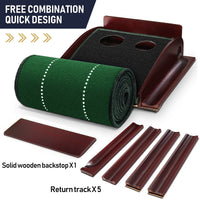 Golf Putting Green Mat Indoor Outdoor Practice Training Aid with Alignment Marks
