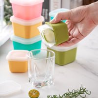 Silicone Baby Food Storage Container with Lid, 80ml/180ml Passion Fruit Shaped Ice Cube Tray, Freezer Safe