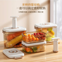 Vacuum Seal Food Storage Container with Drainer Tray for Refrigerator, Large Capacity Food Organizer